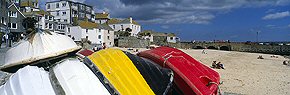 upturned boats at st ives 