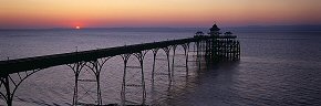 sunset at clevedon pier