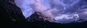 pink light on the eiger