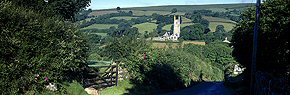 widecombe church in summer