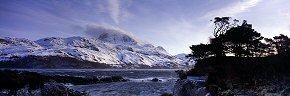 winter gale, slioch and loch maree